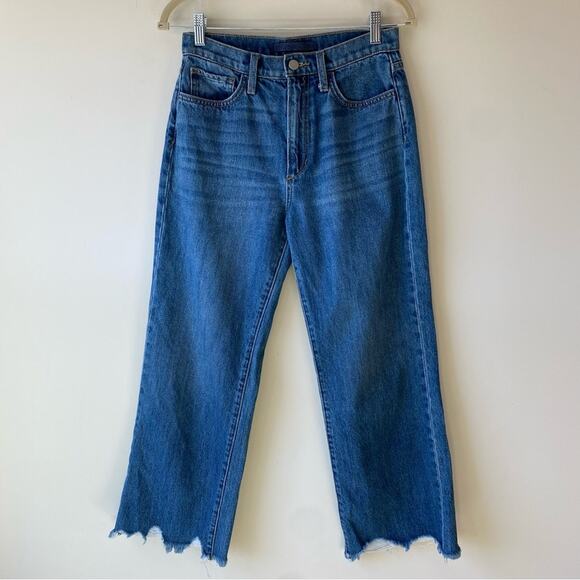 Joe’s Jeans The Blake High Rise Wide Leg Crop Jeans Raw Edge Hem Size 26 - Picture 2 of 10